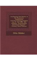 Anschauung Und Denken in Der Geometrie: Akademische Antrittsvorlesung Gehalten Am 22. Juli 1899: Mit Zusatzen, Anmerkungen Und Einem Register