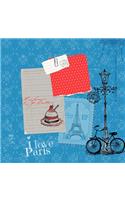 Paris: I Love Paris: Beautiful Color Interior Journal and Scrapbook Memory Keeper with Photo Pages