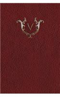 Monogram "v" Grid Notebook: (22 Monogram Red 150 Grid)