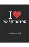 I love Washington: I love Washington weekly planner 2020 day planner 2020 53 pages 8.5 x 11 inches ca. DIN A4