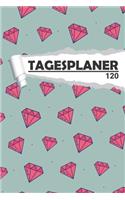 Tagesplaner Diamant Pastel Mint: Eleganter Terminplaner I DIN A5 I 120 Seiten I Tageskalender I Organizer für Schule, Uni und Büro