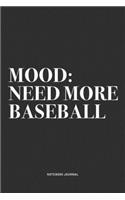 Mood: Need More Baseball: A 6x9 Inch Diary Notebook Journal With A Bold Text Font Slogan On A Matte Cover and 120 Blank Lined Pages Makes A Great Alternat