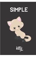 simple kitty: small lined Adorable Kitties Notebook / Travel Journal to write in (6'' x 9'') 120 pages