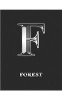 Forest: 2 Year Weekly Planner with Note Pages (24 Months) - Silver Effect Personalized Custom Letter F Initial First Name - 2020 - 2021 - Week Planning - Mo