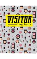 Visitor Log Book: School Visitors Book, Visitor Sign In Log Book, Visitor Register At A Glance, Visitors Log Book, For Signing In and Out, 8.5 x 21, Cute Cosmetic Mak(5 Visitor Log Books)