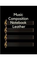 Music Composition Notebook Leather: Notebook Music Peter Pauper, Music Writing Stencil
