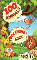 100 Animals Coloring Book