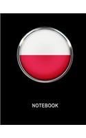 Notebook. Poland Flag Cover. Composition Notebook. College Ruled. 8.5 x 11. 120 Pages.