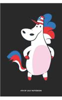 4th of July Notebook: Dotted Log Book For American And Love The American Flag: Unicorn America Journal Bandana Us American Flag Gift