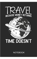 Travel Because Money Returns Time Doesn't Notebook