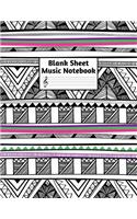 Blank Sheet Music Notebook: Easy Blank Staff Manuscript Book Large 8.5 X 11 Inches Musician Paper Wide 12 Staves Per Page for Piano, Flute, Violin, Guitar, Trumpet, Drums, Cell