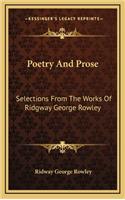 Poetry and Prose