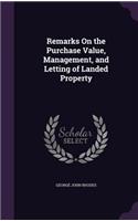 Remarks On the Purchase Value, Management, and Letting of Landed Property