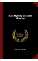 Bible Mystery and Bible Meaning