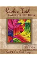Rainbow Twirl Fractal Cross Stitch Pattern: (English)