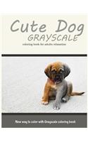 Cute Dog Grayscale Coloring Book for Adults Relaxation