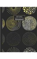 Dot Grid Notebook: Dotted Grid Notebook/Journal - Abstract Silver Gold Circles Pattern - 100 Pages - 7.5" x 9.25" - Children Kids Girls Teens Women - Perfect For Schoo