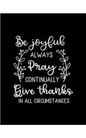 Be Joyful always Pray continually Give Thanks in all circumstances