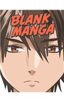 Blank Manga Comic Notebook [8.5x11][150pages]: Create Your Own Anime Manga Comics with many templates, boy brown eyes