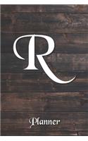 R: Letter Journal Monogram Minimalist Lined Notebook To Do List Undated Daily Planner for Personal and Business Activities with Check Boxes to Help you
