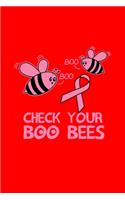 Boo Boocheck Yourboo Bees: Dot Grid Journal - Check Boo Bees Pink Ribbon Cute Breast Cancer Awareness Gift - Red Dotted Diary, Planner, Gratitude, Writing, Travel, Goal, Bulle