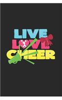 Live love cheer: 6x9 Cheerleading - grid - squared paper - notebook - notes