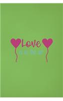 Love Is In The Air: Notebook Journal Composition Blank Lined Diary Notepad 120 Pages Paperback Green Solid Balloon