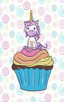 Unicorn Cupcake Whimsical Notebook: Birthday Graph Journal for Math School Teachers Students, 4x4 Graph Paper, 200 Pages (8.5" X 11") Party Gifts