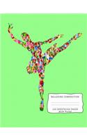 Ballerina Composition: Mosaic Ballerina Wide Ruled Composition Book 7.44 x 9.69, 100 sheets, 200 pages, book for school, girls, kids, teachers and students, (Composition N