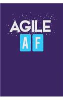 Agile AF: Dark Purple, White & Blue Design, Blank College Ruled Line Paper Journal Notebook for Project Managers and Their Families. (Agile and Scrum 6 x 9 in