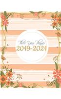 2019-2021 Three Year Planner: Pretty Flowers Cover for 36 Months Calendar Agenda Planner 8" X 10"