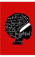 Woman in Afro Word Art Journal