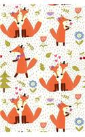 Journal Notebook Cute Foxes Pattern 4: 110 Page Plain Blank Journal For Drawing, Writing, Doodling In Portable 6 x 9 Size.