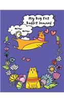 My Big Fat Bullet Journal for Cat Lovers Funny Flying Cartoon Cat 3: Jumbo Sized Graph Design Bullet Notebook Journal - 300 Plus Numbered Pages with 300 Graph Style Grid Pages, 6 Index Pages and 2 Key Pages in Large 8