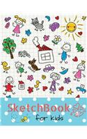 Sketchbook For Kids: Sketchbook for Girls: Blank Pages, Extra large (8.5 x 11) inches, 110 pages, White paper, Sketch, Doodle and Draw. Cute Hand Drawing Kids Cover. (Sk