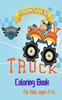 Monster Truck Coloring Book For Kids Ages 2-6