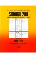 Sudoku 200 Huge Big Book Large Print Hard Level Vol.1