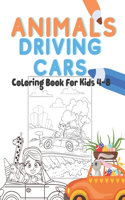 Animals Driving Cars Coloring Book For Kids 4-8