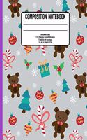 Composition Notebook Wide Ruled: Bear 110 Pages