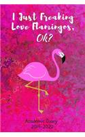 I Just Freaking Love Flamingos, OK? Academic Diary 2019-2020: Monthly Week to View Academic Planner Mid Year