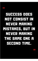 Success does not consist in never making mistakes, but in never making the same one a second time.