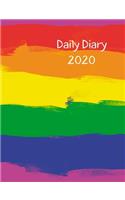 Daily Diary 2020: Day to a page planner with hourly appointment slots to write in. Space for notes, shopping & to do list on each page. Rainbow stripes design