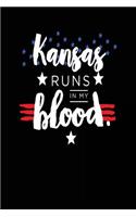 Kansas Runs In My Blood: Lined Travel Notebook Journal