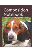 Composition Notebook: Cute Basset Hound Puppy Themed Composition Notebook 100 Pages Measures 8.5 X 11