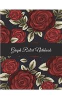 Graph Ruled Notebook: Beautiful Rose Floral, 1/4" Inch Graph Paper Large Print 8.5" x 11" Blank Quad Ruled, Blank Graph Paper Composition Books