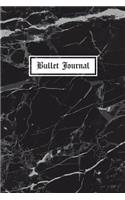 Bullet Journal: Black Marble 150 Dotted Page 6x9 Notebook
