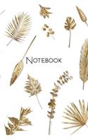 Notebook: Golden Leaves Blank Writing Journal. 120 Pages.