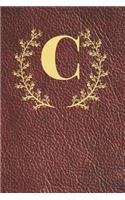 C: Executive Monogram Initial Journal (Vintage Leather Look Personalized Letter Notebooks)