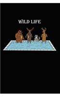 Wild Life: College Ruled Notebook Composition Book Diary Pool Party
