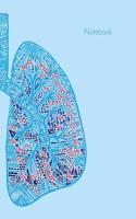 Notebook: Anatomical Lungs, College Ruled Paper, 50 Sheets / 100 Pages, 7.44 X 9.69, Light Blue